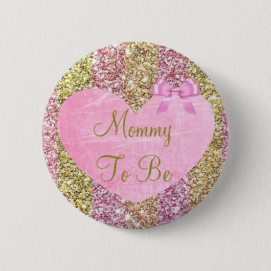Moeder om roze en gouden baby shower te zijn ronde button 5,7 cm (Voorkant)