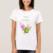 Moeder om Schattig Wildflower Script geel roze T-shirt (Voorkant)
