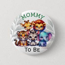 Moeder om te zijn | Dierenpark Baby shower Ronde Button 5,7 Cm