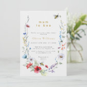 Moeder om Wildflower Meadow Baby shower Kaart (Staand voorkant)