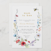 Moeder om Wildflower Meadow Baby shower Kaart (Voorkant / Achterkant)