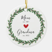 Moeder | Oma Jaar Opricht. Keramisch Ornament (Voorkant)