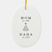 Moeder | Oma Jaar Oprichtingsdag Kerstmis Keramisch Ornament (Voorkant)
