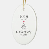 Moeder | Oma Jaar van Oprichting Kerstmis Keramisch Ornament (Links)