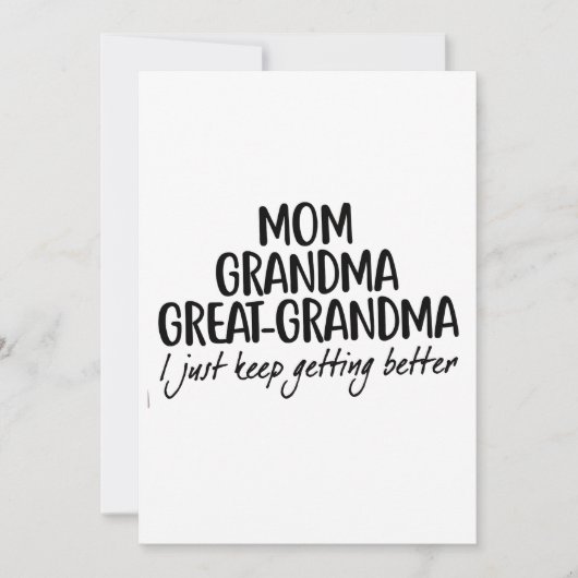 Moeder Oma Oma Oma Moederdag Kaart (Voorkant)