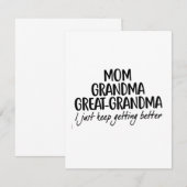 Moeder Oma Oma Oma Moederdag Kaart (Voorkant / Achterkant)