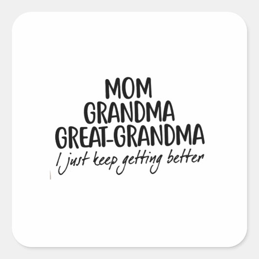 Moeder Oma Oma Oma Moederdag Vierkante Sticker (Voorkant)