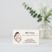 Moeder omhelst Doula en vroedvrouw Visitekaartje (Staand voorkant)