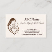 Moeder omhelst Doula en vroedvrouw Visitekaartje (Voorkant)