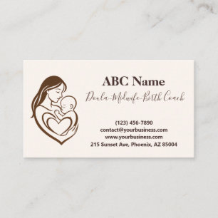 Moeder omhelst Doula en vroedvrouw Visitekaartje