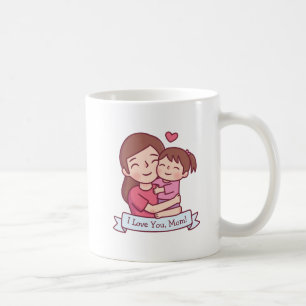Moeder omhelst kind, ik hou van je mama koffiemok