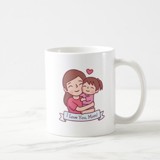 Moeder omhelst kind, ik hou van je mama koffiemok (Rechts)