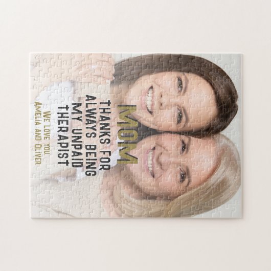 Moeder Onbetaalde Therapeut Grappige Foto Moederda Legpuzzel (Horizontaal)