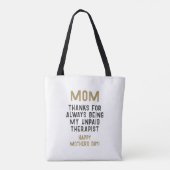 Moeder onbetaalde therapeut Grappige humor Moederd Tote Bag (Achterkant)