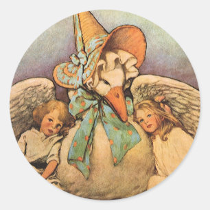  moeder ontbeert kinderen Jessie Willcox Smith Ronde Sticker