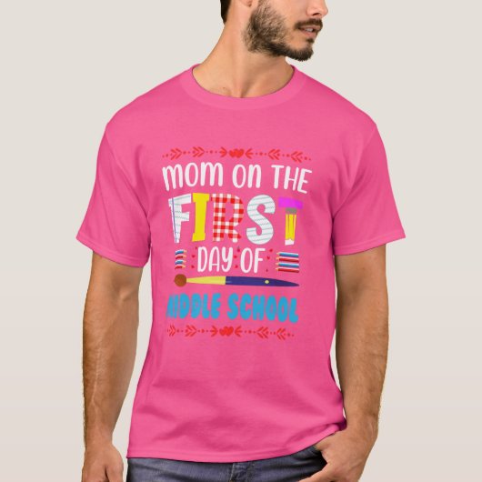 Moeder op de eerste dag van de middelbare school M T-shirt (Voorkant)