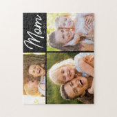 Moeder Opgericht 3 Foto Script Zwart Legpuzzel (Verticaal)