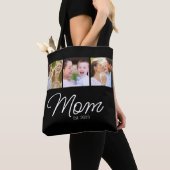 Moeder Opgericht 3 Foto Script Zwart Tote Bag (Dichtbij)