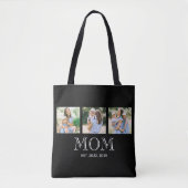 Moeder Opgericht 3 Foto Zwart Tote Bag (Voorkant)