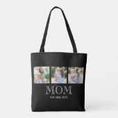 Moeder Opgericht 3 Foto Zwart Tote Bag (Achterkant)