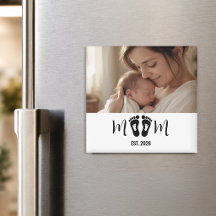 Moeder Opgericht Baby Voetafdrukken Foto Cadeau Ma