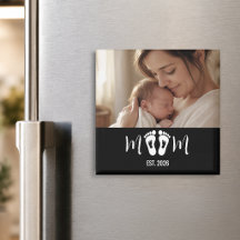 Moeder Opgericht Baby Voetafdrukken Foto Cadeau Ma