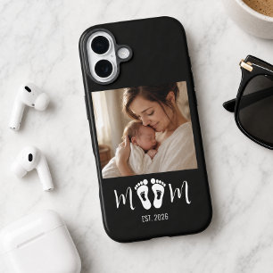 Moeder Opgericht Baby Voetafdrukken Foto Moederdag iPhone 16 Hoesje