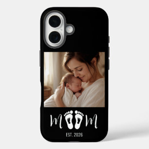 Moeder Opgericht Baby Voetafdrukken Foto Moederdag iPhone 16 Hoesje
