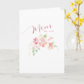 Moeder Opgericht Blush Roze Bloemige Moederdag Kaart (Gele Bloem)