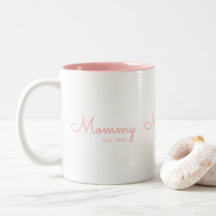 Moeder Opgericht Blush Roze Schrift Tweekleurige Koffiemok