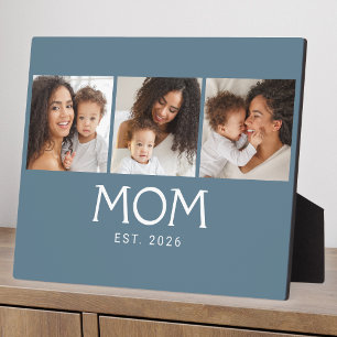 Moeder Opgericht Elegant Schrift Blauw 3 Foto Fotoplaat