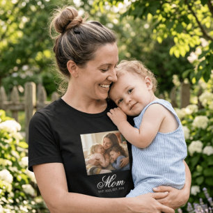 Moeder Opgericht Elegant Script Foto T-shirt