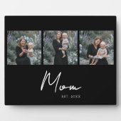 Moeder Opgericht Elegant Script Zwart 3 Foto Fotoplaat (Voorkant)