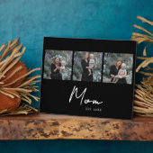 Moeder Opgericht Elegant Script Zwart 3 Foto Fotoplaat (Zijkant)