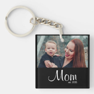 Moeder Opgericht Foto Cadeau Sleutelhanger