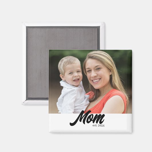 Moeder Opgericht Foto Moederdag Magneet (Voorkant / Achterkant)