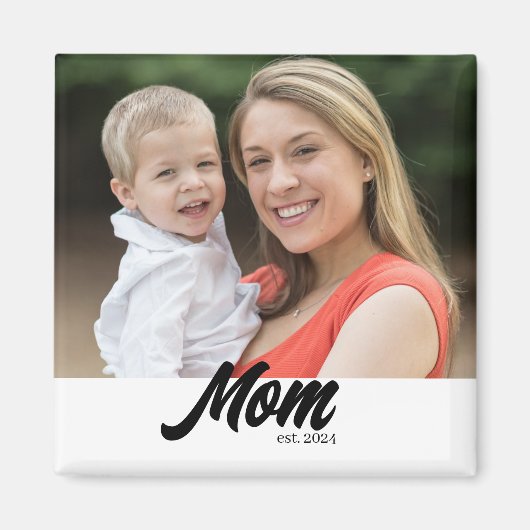 Moeder Opgericht Foto Moederdag Magneet (Voorkant)