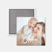 Moeder Opgericht Foto Moederdag Magneet (Voorkant / Achterkant)