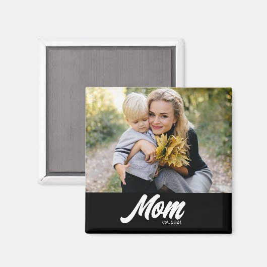 Moeder Opgericht Foto Moederdag Magneet (Voorkant / Achterkant)
