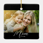 Moeder Opgericht Foto Nieuwe Moeder Geschenk Sleut Keramisch Ornament (Achterkant)