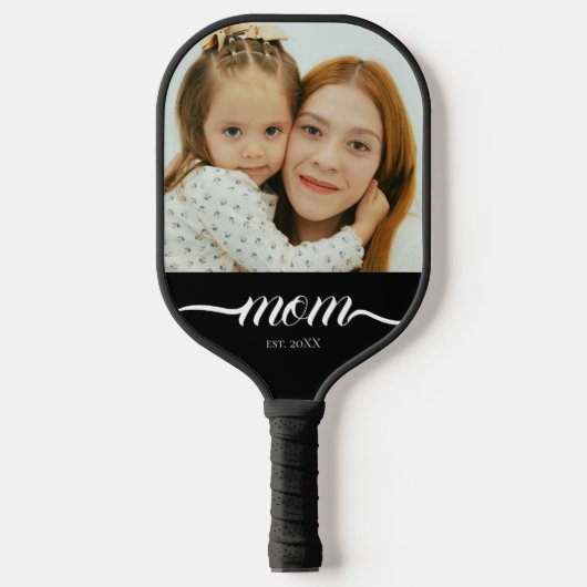 Moeder Opgericht Fun Script Foto Aangepast Pickleball Paddle (Voorkant)