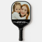 Moeder Opgericht Fun Script Foto Aangepast Pickleball Paddle (Achterkant)