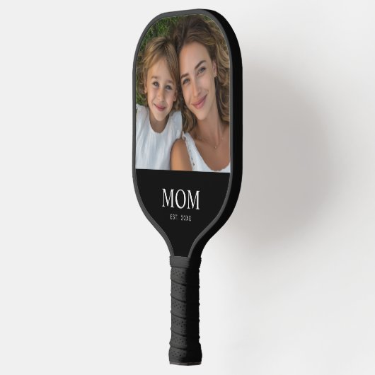 Moeder Opgericht Fun Script Foto Pickleball Paddle (Links)