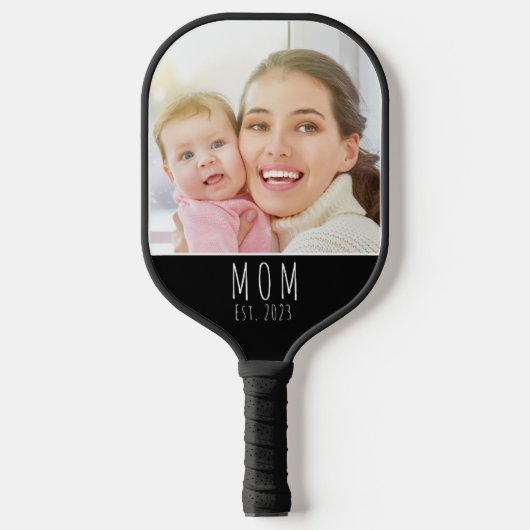 Moeder Opgericht Fun Script Foto  Pickleball Paddle (Voorkant)