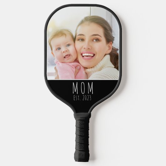 Moeder Opgericht Fun Script Foto  Pickleball Paddle (Achterkant)