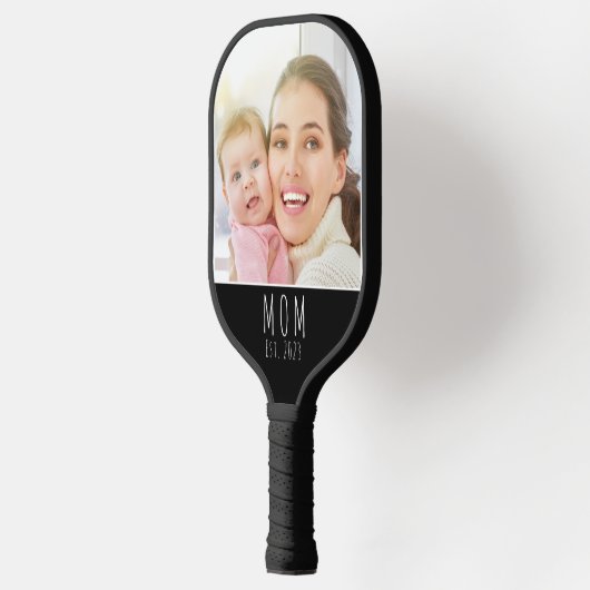 Moeder Opgericht Fun Script Foto  Pickleball Paddle (Links)