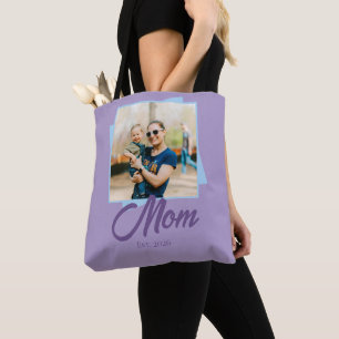 Moeder Opgericht Jaar met Foto Tote Bag