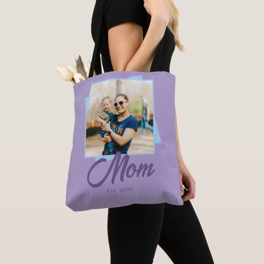 Moeder Opgericht Jaar met Foto Tote Bag (Dichtbij)