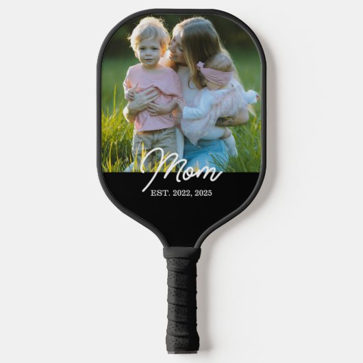 Moeder Opgericht Leuk Schrift Foto Pickleball Paddle (Voorkant)