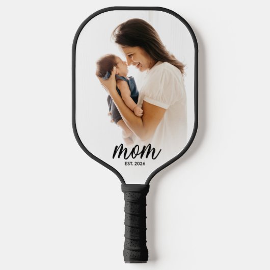 Moeder Opgericht Leuk Schrift Foto Pickleball Paddle (Voorkant)